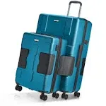 TACH V3 Hard Shell Rolling Suitcase Luggage Set w/ Wheels, Blue (Open Box)