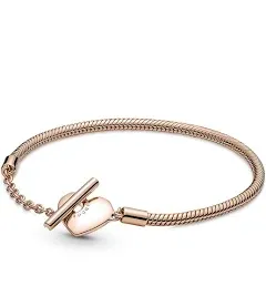 Pandora Moments Heart T-Bar Snake Chain Bracelet