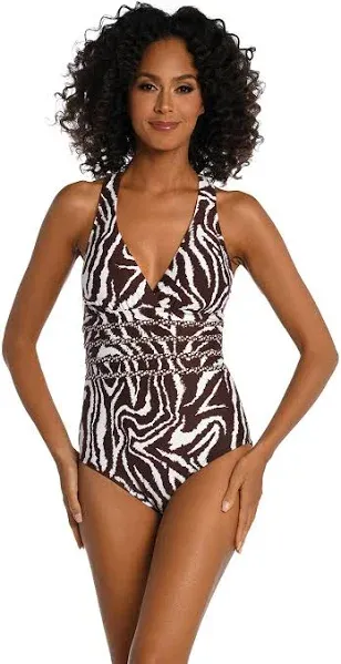 La Blanca Women's Multi Strap Cross Back One Piece Swimsuit