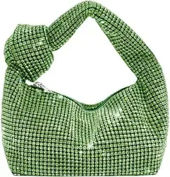 Crystal Rhinestone Knotted Hobo Dumpling Bag