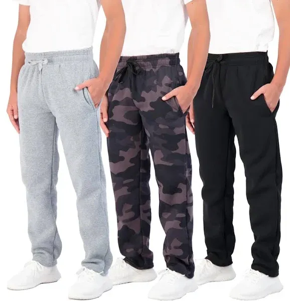 Real Essentials Boys' Tech Fleece Open Bottom Sweatpants