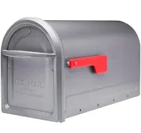 Architectural Mailboxes Post Mount Mailbox Large Galvanized Steel Champagne Flag