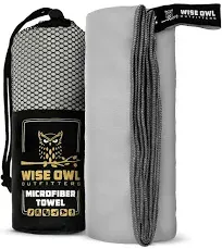 Wise Owl Outfitters Camping Towel - Camping Accessories, Quick Dry Microfiber Towel for Travel, Hiking, Yoga, Workout, and Backpacking