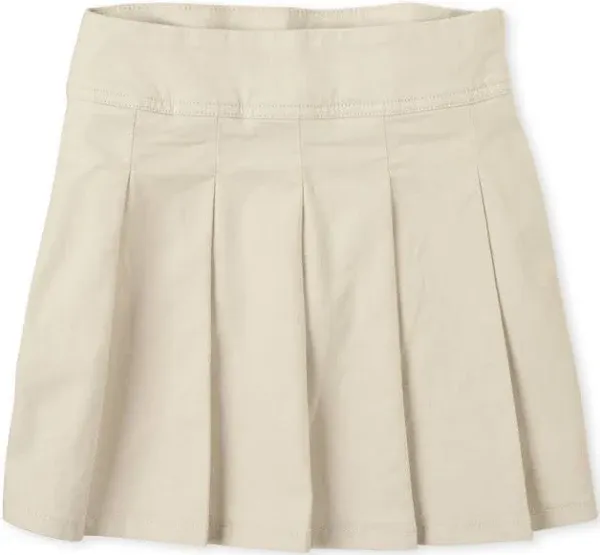 Girls Uniform Stretch Pleated Skort - Tan