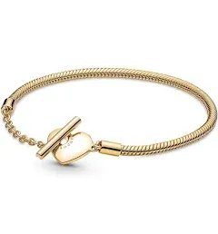 Pandora Moments Heart T-Bar Snake Chain Bracelet