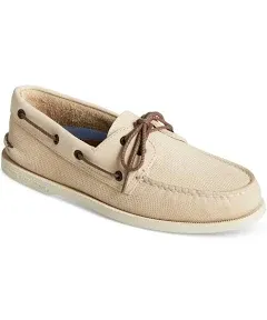 Sperry Men's Authentic Original 2-Eye Seasonal Boat Shoe, Cream Debossed, 10 Wide