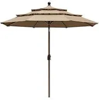 EliteShade USA 10-Year-Non-Fading 9Ft 3 Tiers Market Umbrella Patio Umbrella Outdoor Table Umbrella with Ventilation