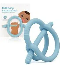 Frida Baby Get-A-Grip BabyTeether for Teething Relief | 100% Food-Grade Silicone Teething Toys for Baby 0-6, 12, 18 Months Infant, BPA-Free, PVC-Free | Teal