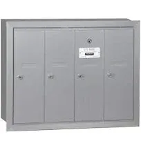 Salsbury Industries 3504ARU Vertical Mailbox - 4 Doors - Aluminum - Recessed Mounted - USPS Access