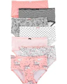 New Carter&#039;s Girls&#039; Little 7-Pack Underwear, 6-6X Unicorns Cats Dogs Stripes Dot