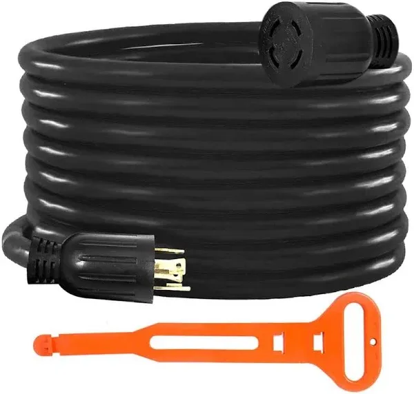 50A 75ft Generator Power Cord 14-50P to CS6364 Extension Cord Locking Ring