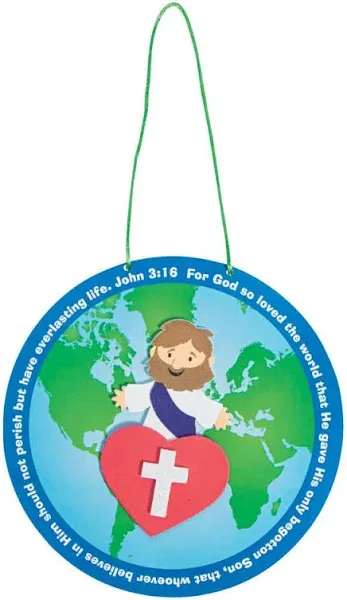 John 3:16 Globe Craft Kit - Craft Kits - 12 Pieces