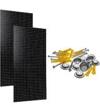 Triton Products Pegboard 24&#034; High-Density Fiberboard Flat Surface Black (2-Pack)