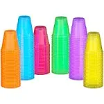 2 oz. Neon Assorted Color Plastic Cups - 60 ct