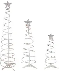 Northlight Set of 3 Lighted Multi-Color Spiral Christmas Trees - 3', 4', and 6'