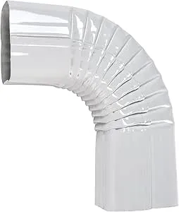 Downspout Elbow 2x3 b Elbow, 90 Degree Downspout Elbow，No Crimp., 2x3 Downspout Elbow, High Gloss White 2x3 Gutter Elbow, Downspout Elbow, Aluminum Downspout Elbow