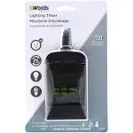 Woods 0.5 Horsepower Heavy Duty Outdoor 7 Day Digital 2 Outlet Timer, Black