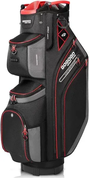 Gogogo Sport Vpro Golf Cart Bag, 14 Way Top Full Length Divider, Golf Club Bag with Cooler, Rainhood, 11 Pockets