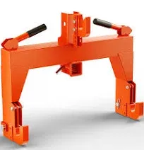 Garvee 3 Point Quick Hitch to Category 1 and 2 Tractors，3000 LBS Lifting Capacity Tractor Quick Hitch Between Lower Arms Attachments Quick Hitch with 2 Receivers,Orange