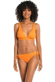 La Blanca Women&#039; Over The Shoulder Triangle Swimsuit Top, Tangerine, US 6