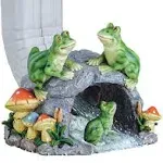 Gutter Downspout Extension Outdoor Statue Decor, Decorative Downspout Splash Block for Gutter Downspouts Extender, Frog Statue Rain Gutter Guardian for Patio, Lawn, 3”×4” Christmas Extender Covers.