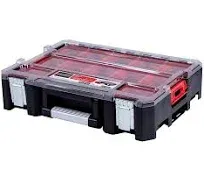 17&#034; Heavy Duty Interlocking Organizer with Clear Lid for Storage and Tool Organi