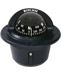 Explorer Compass - Flush Mount - Black - Ritchie F-50