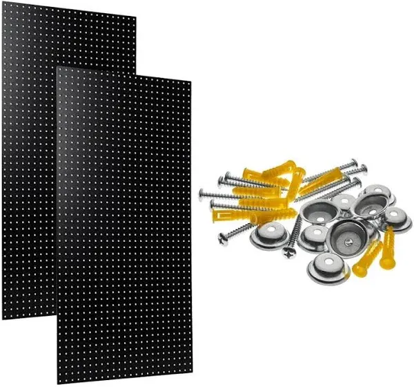 Triton Products Pegboard 24&#034; H x 42&#034; W High-Density Fiberboard Black 2-Pack