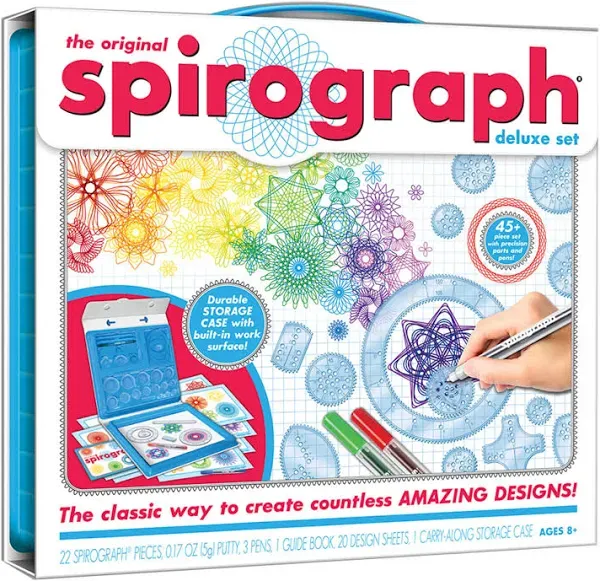 Hasbro 2014 The Original Spirograph Deluxe Set 19 Wheels 45+ Piece Set