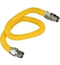 Gas Connector 72 Inch Yellow Coated Stainless Steel 5/8 Od Flexible Gas Hose Co