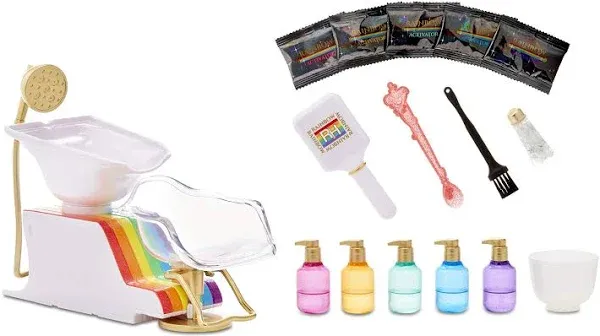 Rainbow High Salon Playset w/ Rainbow of DIY Washable Foam Hair Color for Dolls