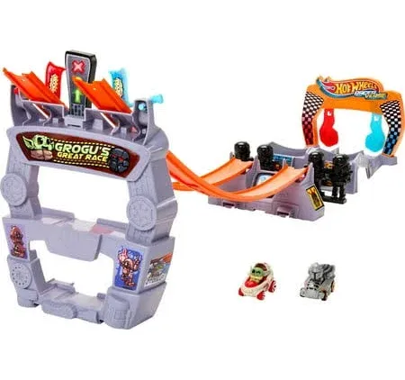 Hot Wheels Racer Verse Star Wars: GROGU&#039;S GREAT RACE w/Grogu vs Mandalorian!