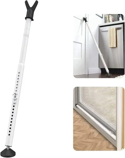 YeYeBest Door Security Bar 28-45Inch Adjustable Door Stoppers 1 Pack Heavy Duty Stoppers/Jammer Bedroom Door Barricade Security Bars for Window, Stop, Front Door, Apartment, Home,Travel, Hotel Room