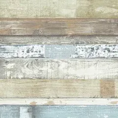 Norwall Modern Rustic Shiplap Plank Whitewashed Weathered Beachwood Wallpaper 