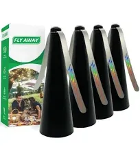 Fly Away Product Fly Away - 4 Pack Outdoor Fly Repellent Fan, Outside or Inside Table Use, Restaurant, Barbeque, Events, Deter Flies, Wasps, Bees,