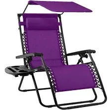 Portable Beach Chair for Adults - Foldable Outdoor Camping Chair w/Shade Adjustable Headrest and Cup Holder, 300 Lbs Capacity Patio Chairs Ideal for Beach, Lawn, and Reading