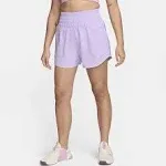 Nike Women's One Dri-Fit Ultra High-Waisted 3" Brief-Lined Shorts, Medium, Lilac Bloom