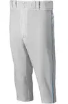 Mizuno - Men's Premier Short Piped Baseball Pant, Grey-Royal, Size Small