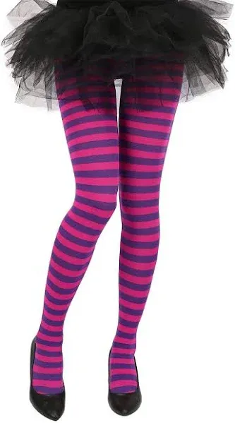 HDE Women's Striped Tights Opaque Microfiber Stockings Nylon Footed Pantyhose