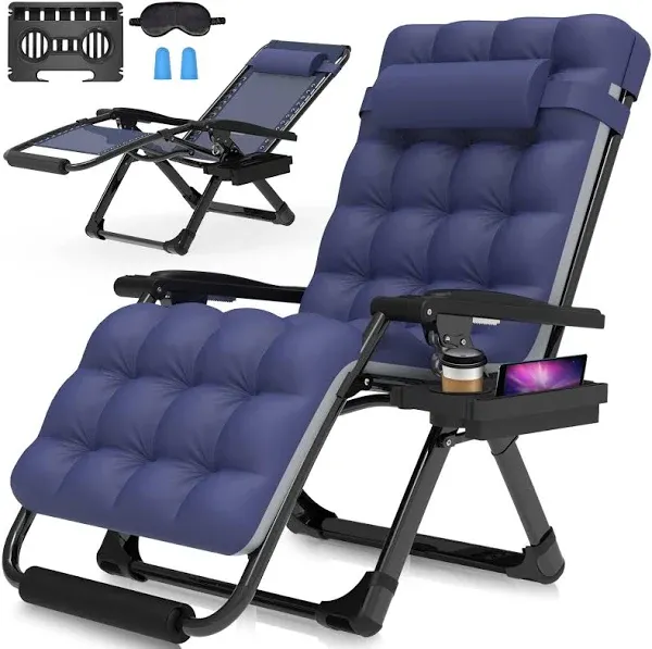 Suteck Oversized Zero Gravity Chair Lounge Chair w/Removable Cushion&Headrest