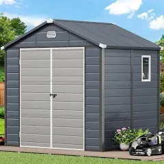 Yitahome Outdoor Resin Storage Shed Shed with Lockable Doors