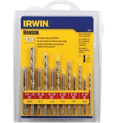 IRWIN Tools HANSON 80187 All-Purpose Bit with Tap 13 Piece Set