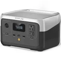 EF EcoFlow Portable Power Station River 2, 256Wh LiFePO4 Battery 1 Hour Fast Charging, 2 Up to 600W AC Outlets, Solar Generator