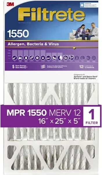 Filtrete Ultra Allergen Reduction Deep Pleat Filter 16"x25"x5"