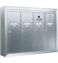 Salsbury Industries 4 Door Front Load Vertical Mail CENTER; Aluminum