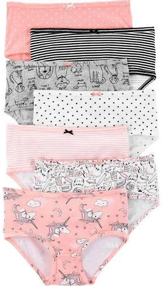 Carter's Girls' 7-Pack Stretch Cotton Brief Panties