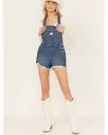 LEVI’S Women Large Denim Vintage Style Shortalls Jumper Overalls Shorts New