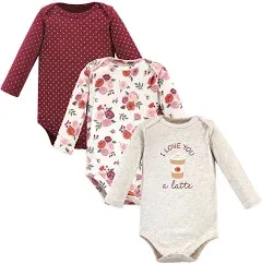 Hudson Baby Cotton Long-Sleeve Bodysuits, Pumpkin Spice