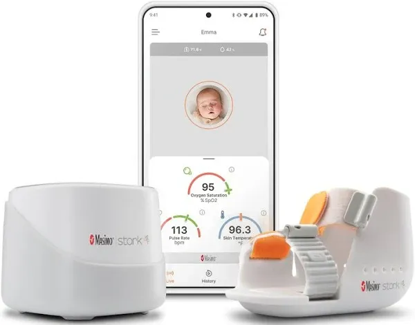 Masimo - Stork Vitals Baby Monitoring System with Smart Hub and Boot