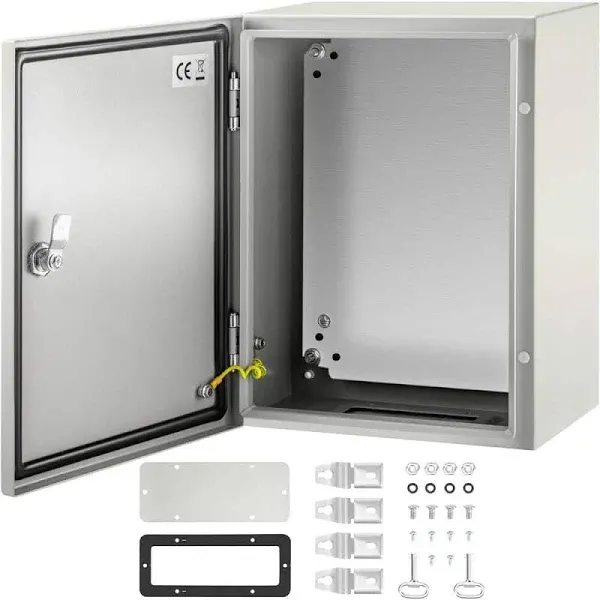 VEVOR NEMA Steel Enclosure, 12 x 8 x 8'' NEMA 4X Steel Electrical Box, IP66 Wat